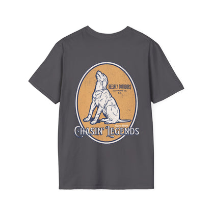 Back view of the Reelfly Outdoors Chasin Legends T-Shirt in the color Charcoal.