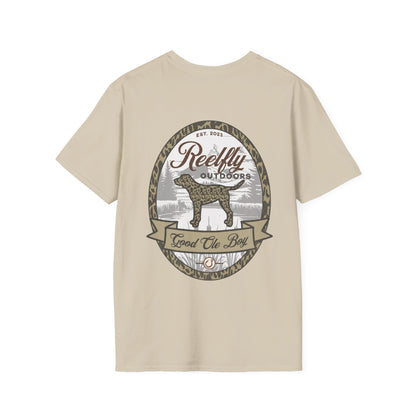 Back view of the Reelfly Outdoors Good Ole Boy T-Shirt in the color Sand.