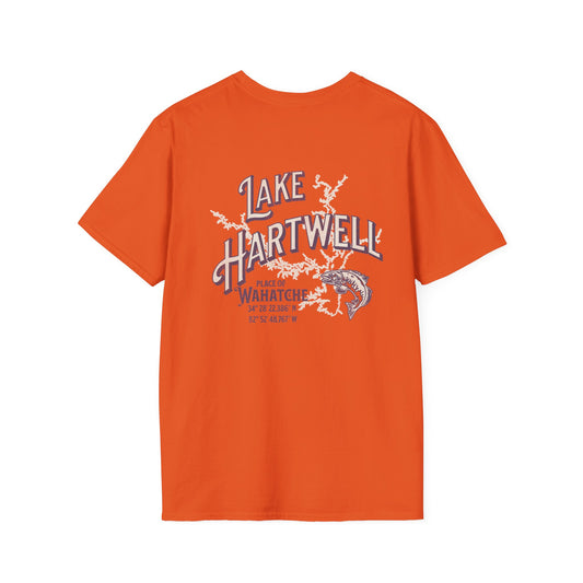 Back view of the Reelfly Outdoors Lake Hartwell T-Shirt in the color Orange.