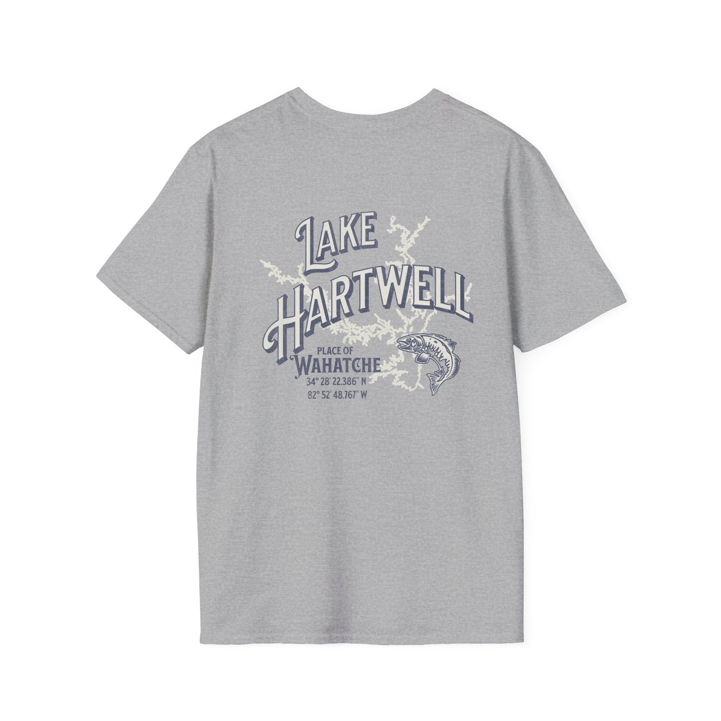 Back view of the Reelfly Outdoors Lake Hartwell T-Shirt in the color Sport Grey.