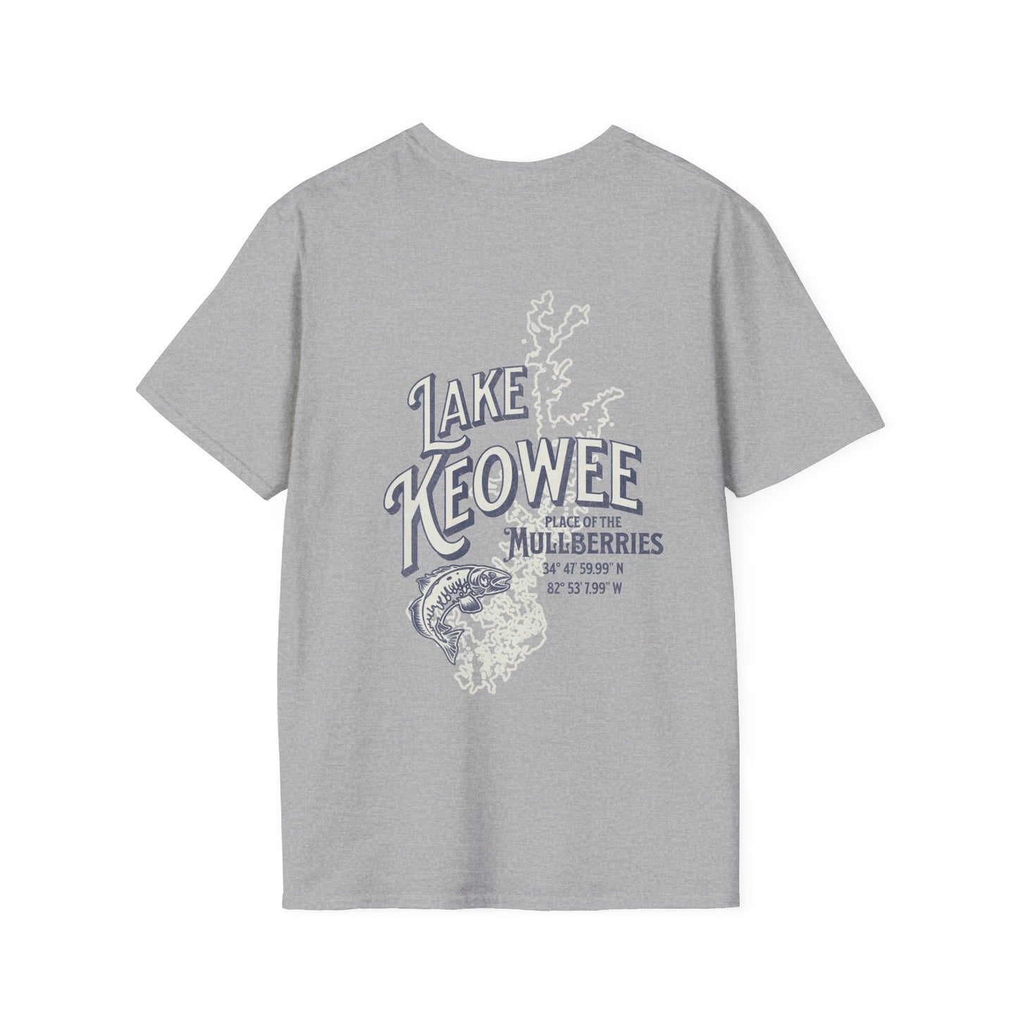 Back view of the Reelfly Outdoors Lake Keowee T-Shirt in the color Sport Grey.