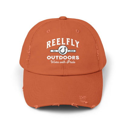 Front view of the Reelfly Outdoors Signature Hat in the color Burnt Orange.