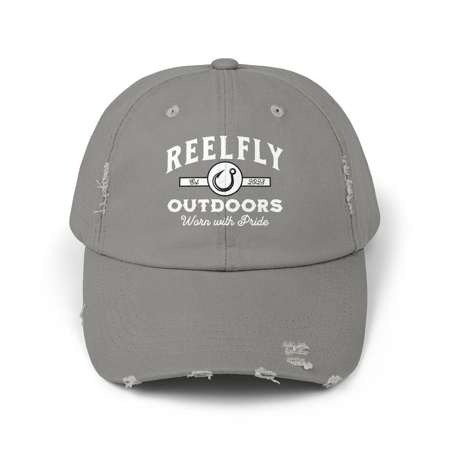 Front view of the Reelfly Outdoors Signature Hat in the color Light Olive.