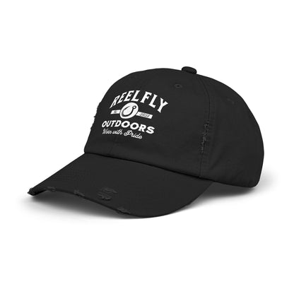 Side view of the Reelfly Outdoors Signature Hat in the color Black.