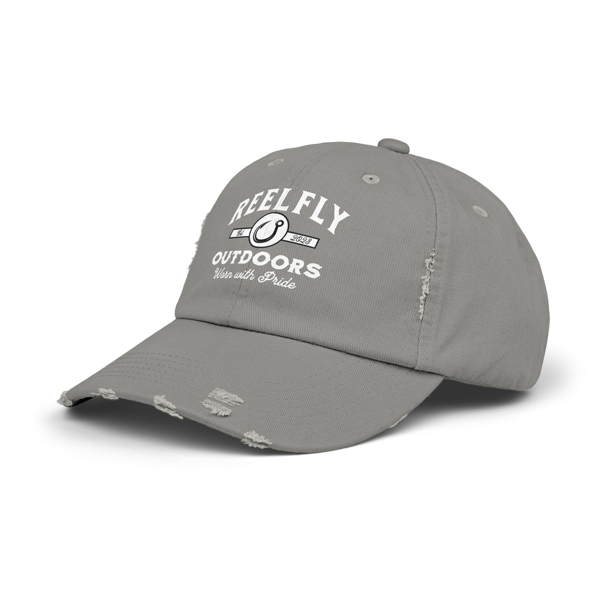 Side view of the Reelfly Outdoors Signature Hat in the color Light Olive.